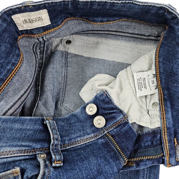 Hudson Ginny Straight with Cuff Distress Crop Low Rise Women’s Jeans - Size 25 - Picture 10 of 16